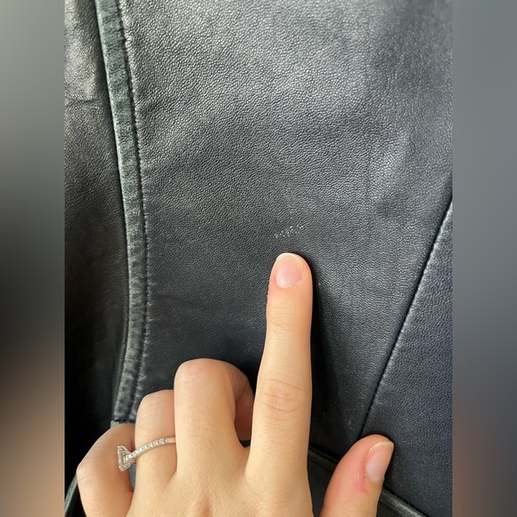 Gianni Bini Distressed Blue Leather Moto Jacket Women’s Size XS - Picture 16 of 16